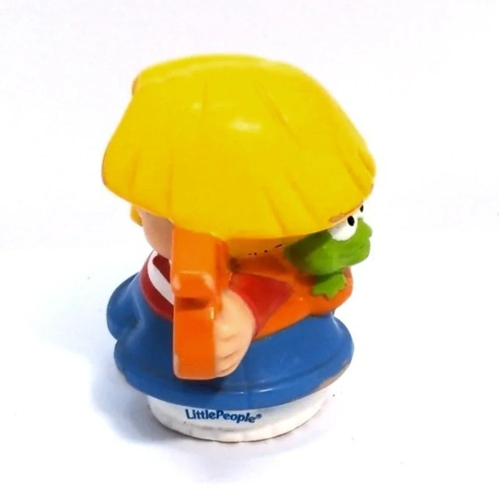 Fisher-Price Little People Eddie School Boy Yellow Pencil Number 5 Frog 2005 VTG